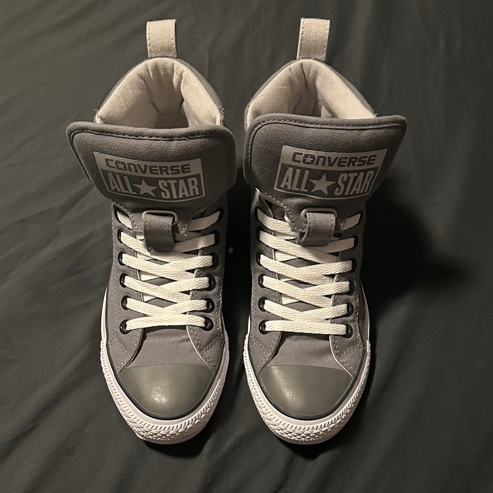 Converse Gray and White High-Top Sneakers